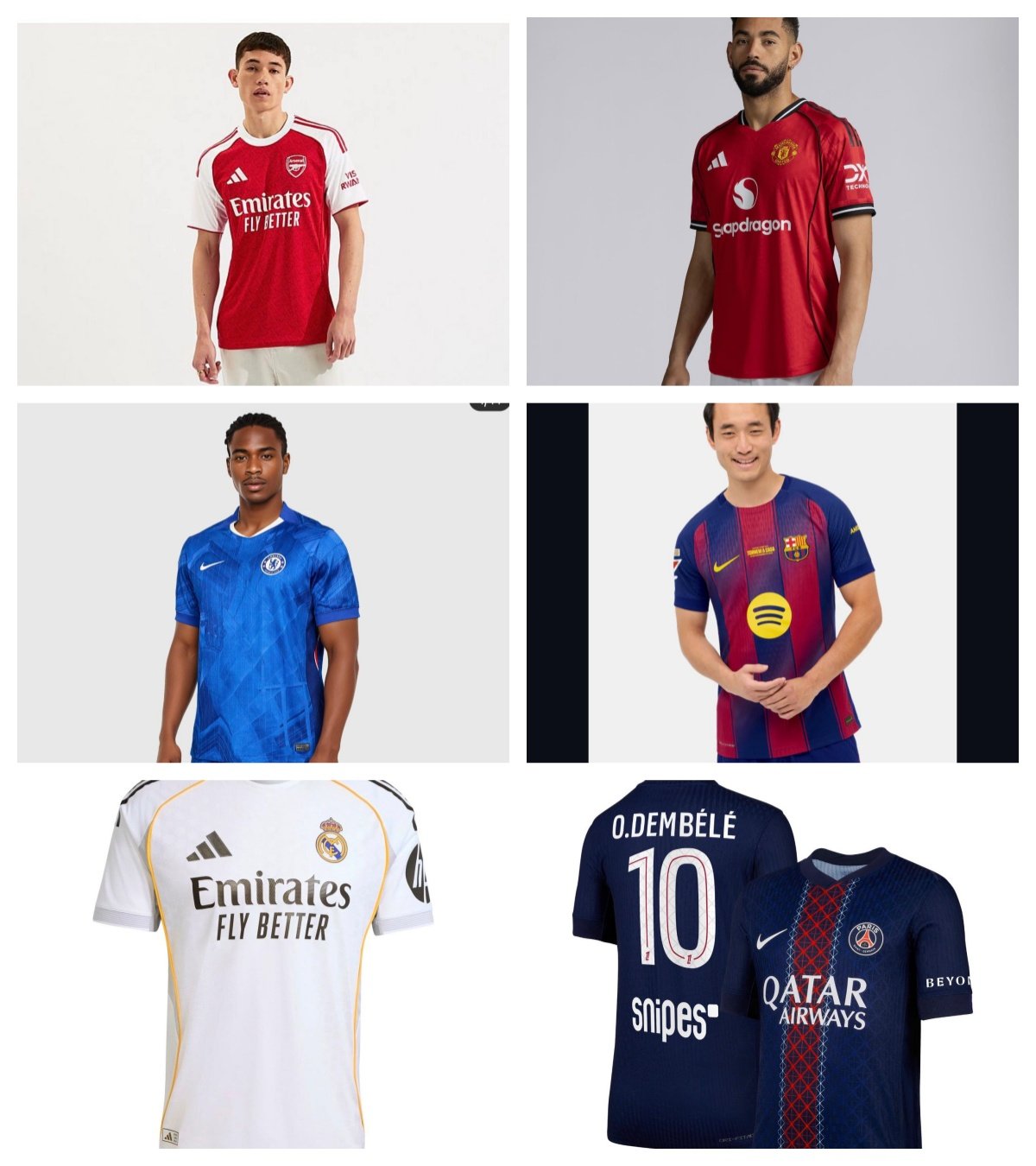 WechatIMG536 (Arsenal, Man Utd, Real Madrid, Chelsea, PSG, Barcelona)Player Edition 18-Piece Customization