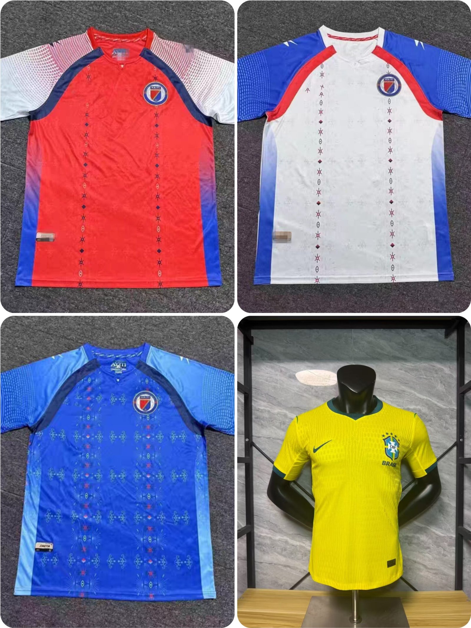 Custom Order for Rodney: Brazil（Player Version） & Haiti（Fan Version）  – Size L (4 Jerseys ) – Player Version (Authentic) – 2026 World Cup Soccer Jersey - 2026 World Cup Premium Jersey - Worldwide Shipping