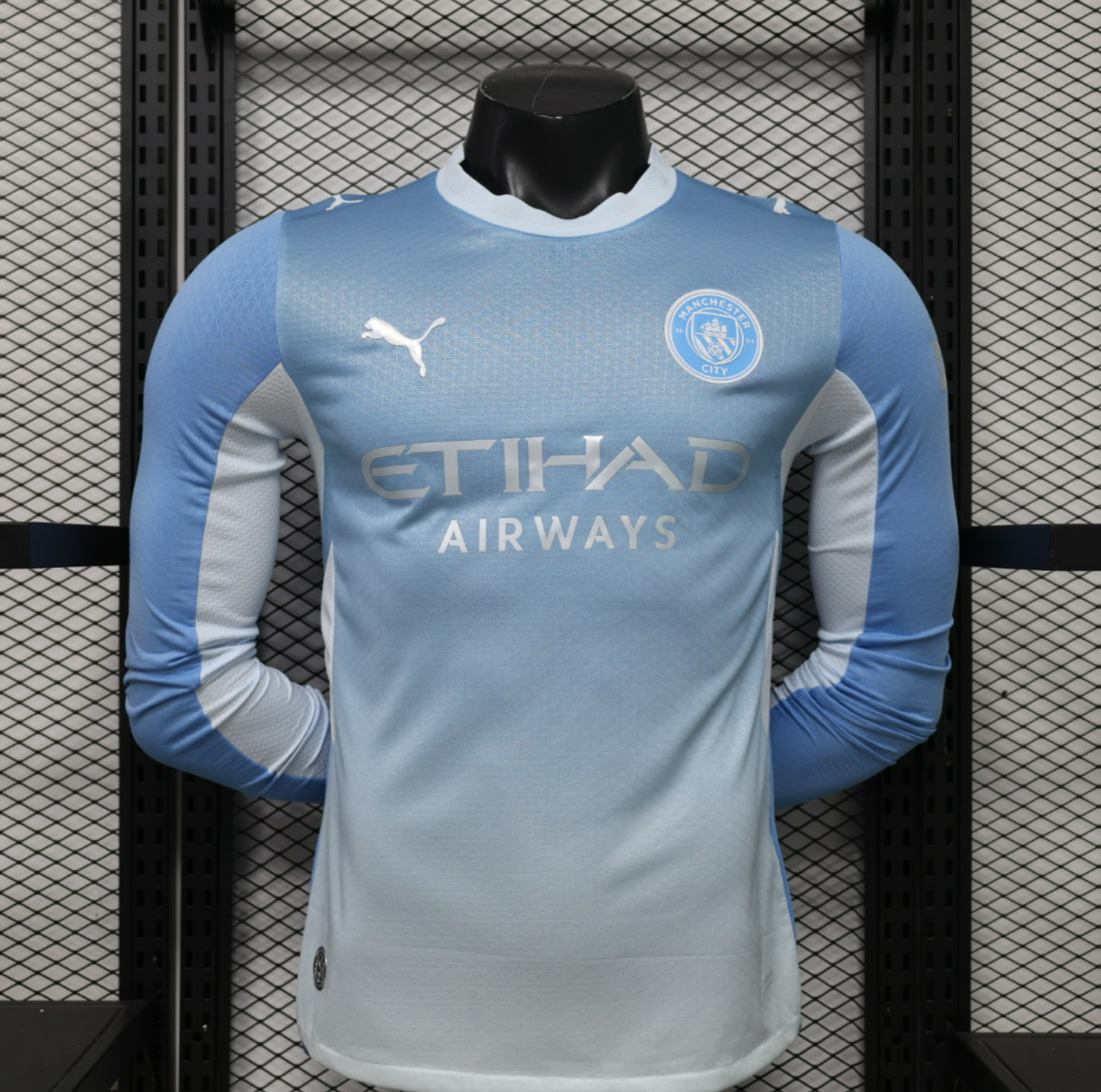 11 Manchester City Home Player-Issue Long-Sleeve Jerseys